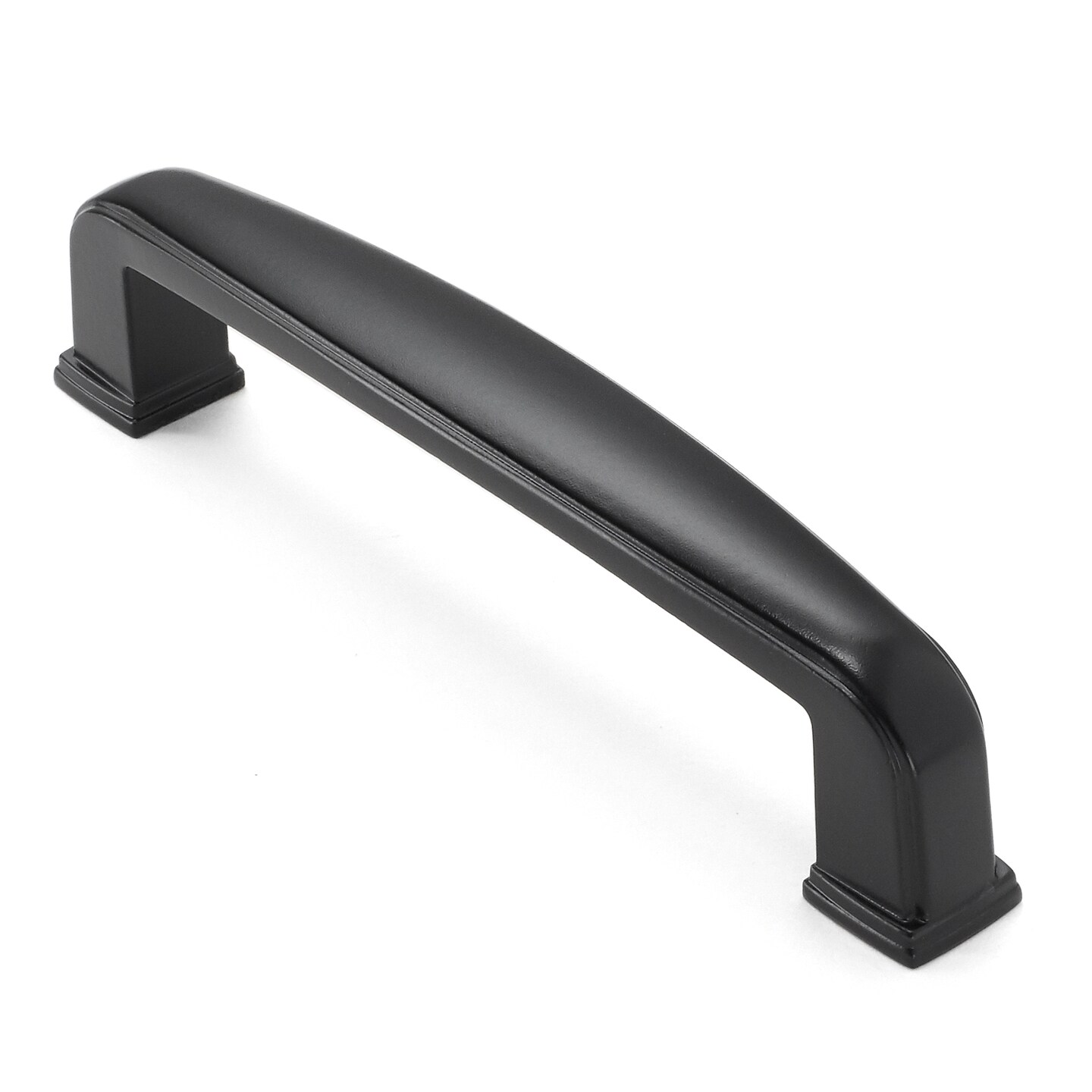 Cauldham Solid Kitchen Cabinet Handles (3-3/4" Hole Centers) - Drawer/Door Hardware - Style T765 - Matte Black