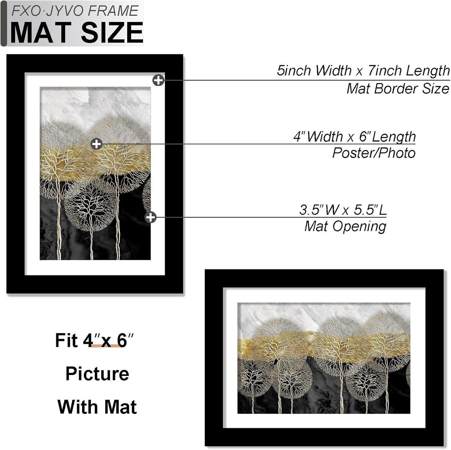 5x7 Picture Frame, Light Weight and High Transparent (Black)