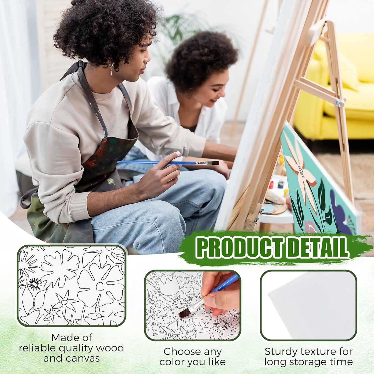 140 Pcs 20 Set Pre Drawn Canvas Kit for Painting Craft Sip and Paint Kit for Adults Pre Printed Canvas Painting Favor for Virtual DIY Birthday Gifts Adult&#x27;s Date Party