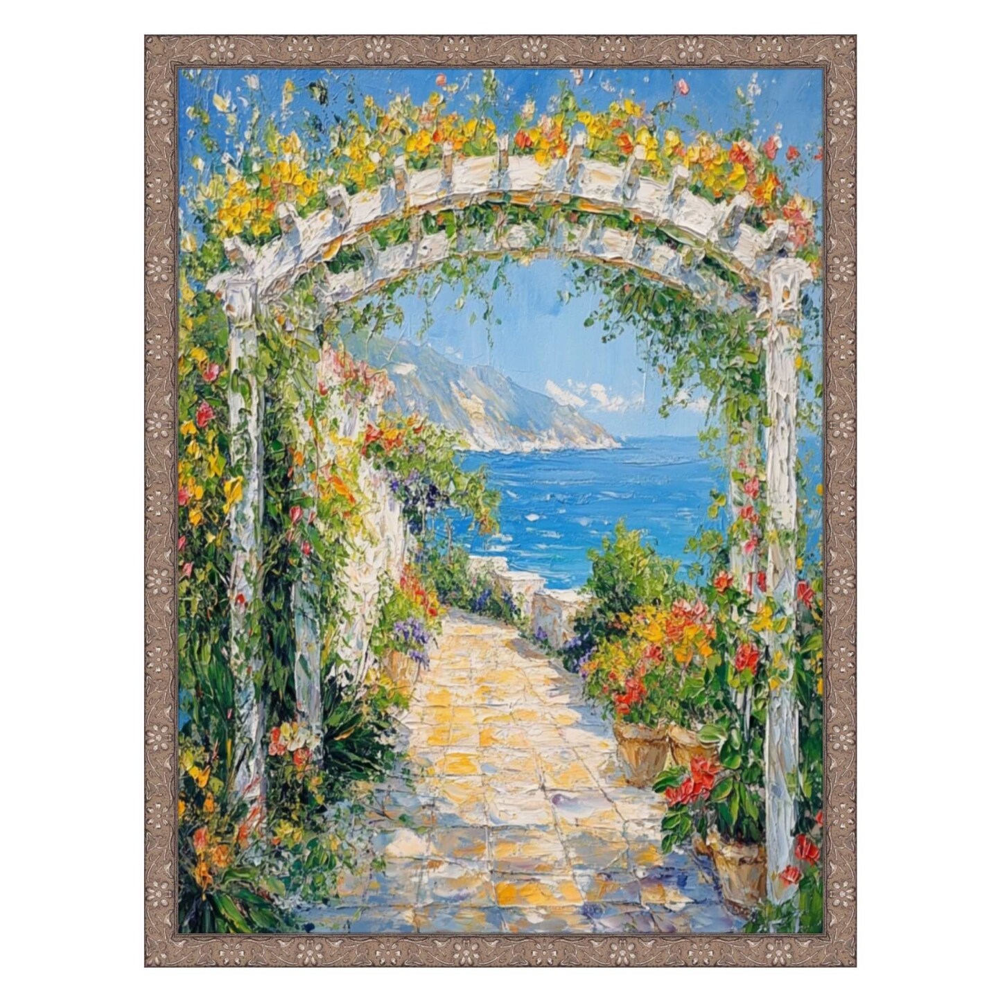 Slim Silver Pewter Leaf Floral Star Picture Frame 12x12 frame