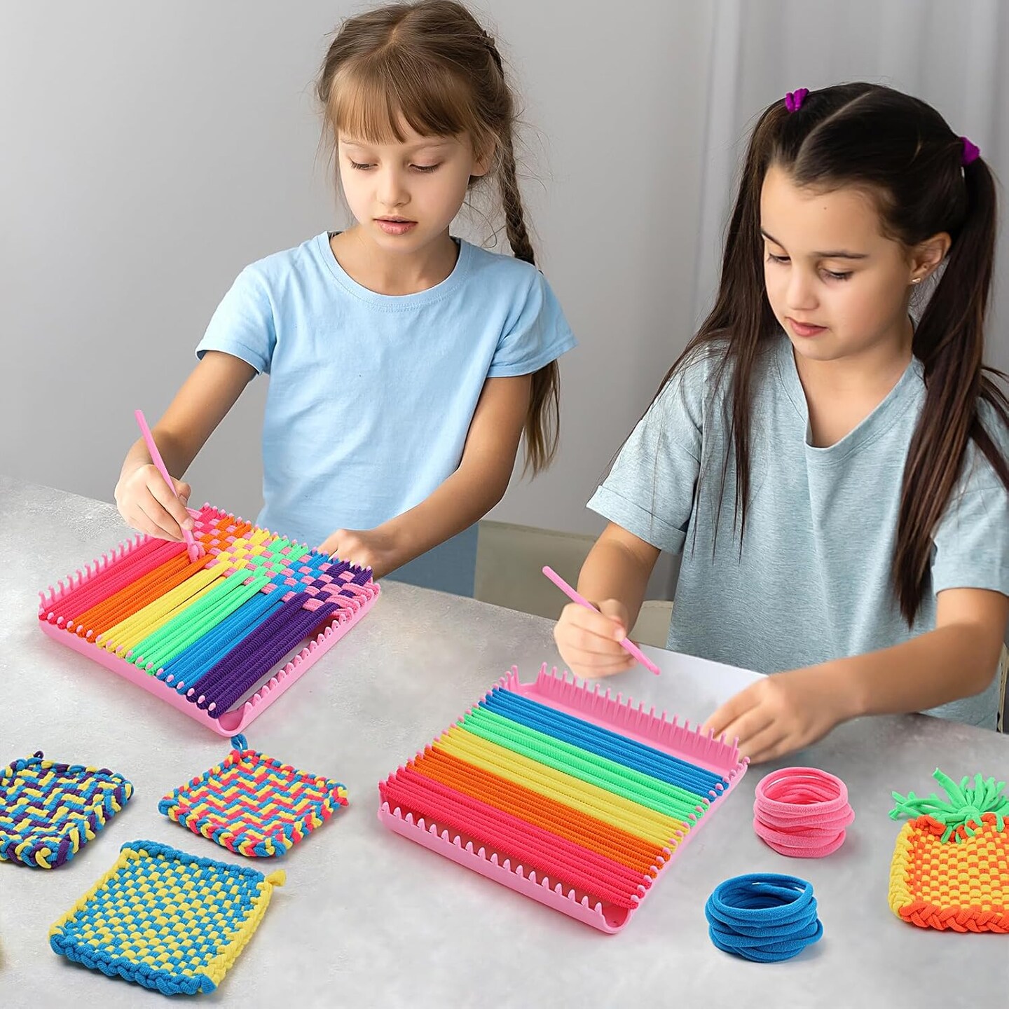 Weaving Loom Kit for Kids - Birthday Gifts for Girls Ages 6-12, DIY Craft Kit for Making Potholders