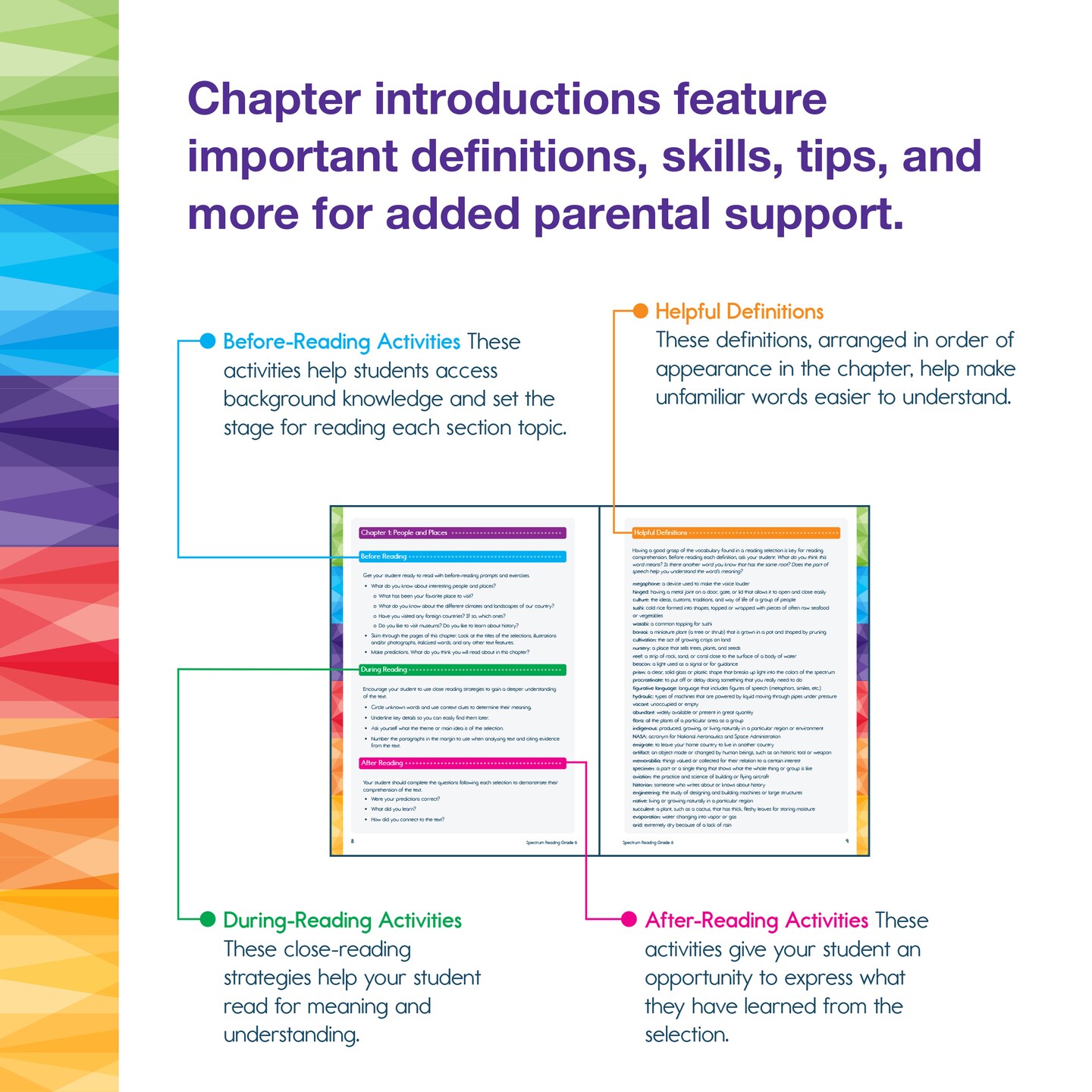 Spectrum Reading 6th Grade Workbook, Activity Book Covering Nonfiction and Fiction Passages, Story Structure, and more, Classroom or Homeschool Curriculum