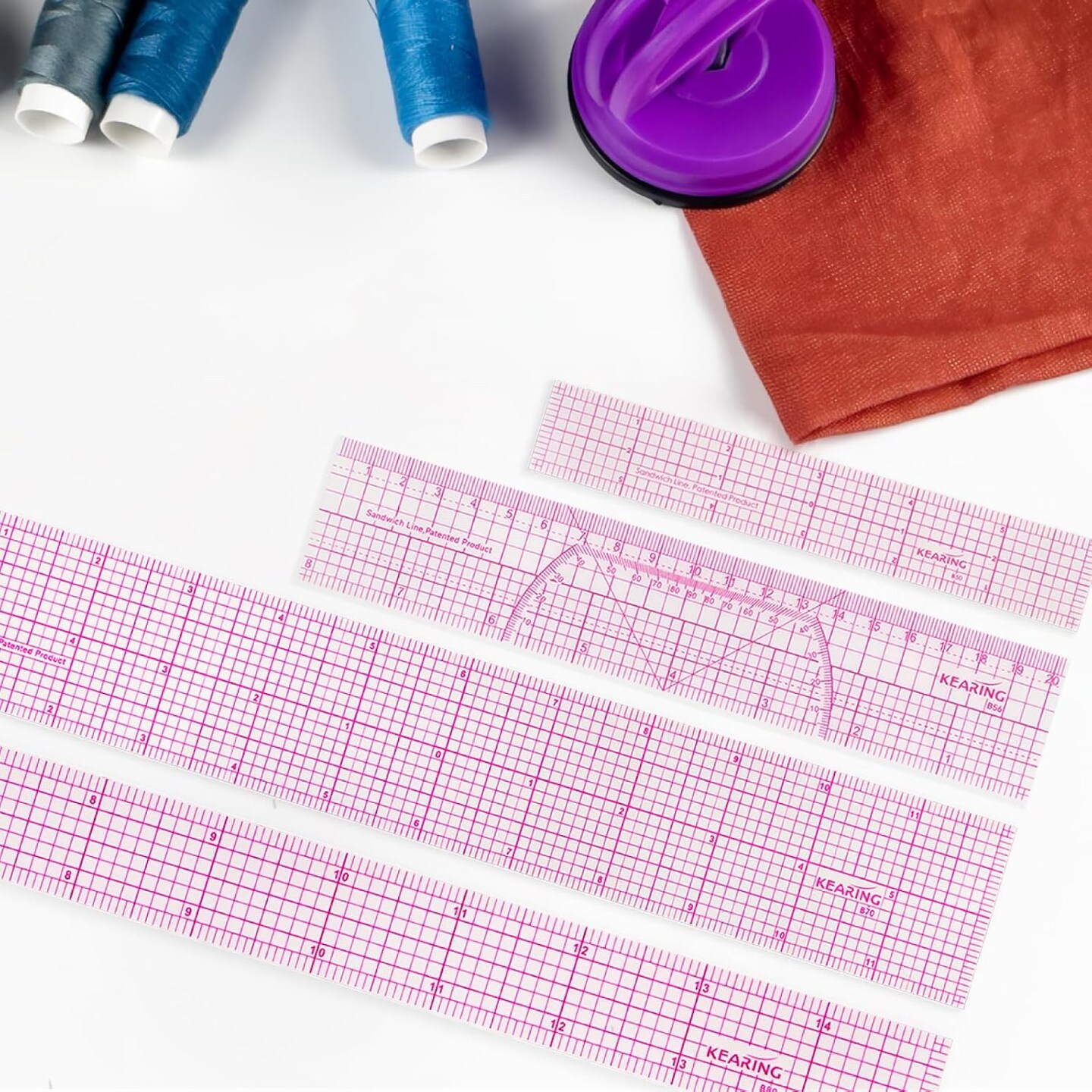 Clear Sewing Ruler: Quilting & Pattern Grading, 1.2mm Plastic