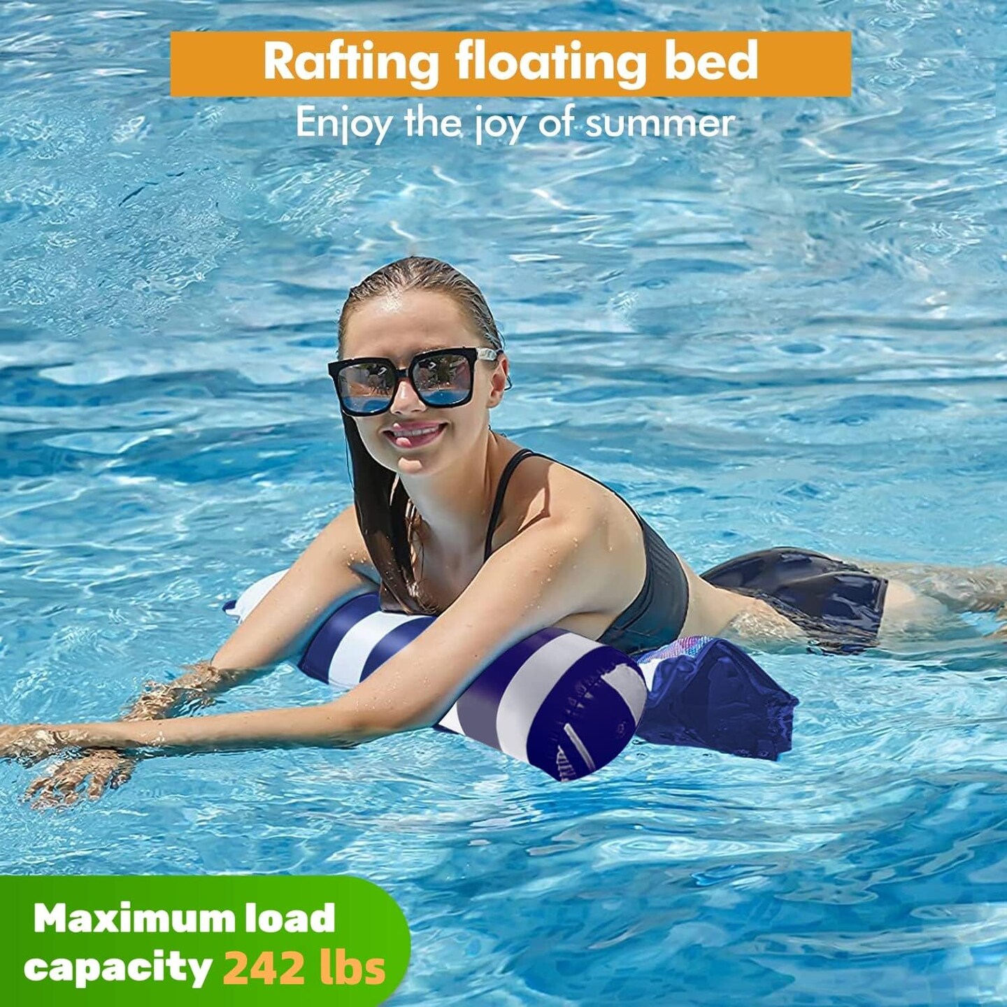 8 Pack Pool Floats Adult Size,Multi-Purpose 4-in-1 Inflatable Hammock Toys (Saddle,Lounge Chair,Hammock,Drifter) Floats for Swimming Pool,for Vacation Fun and Rest