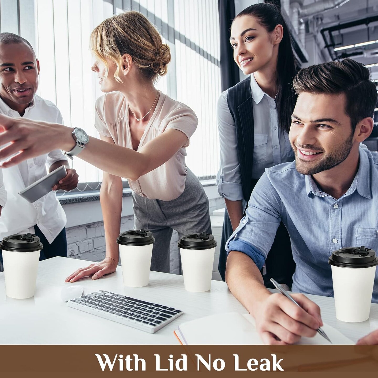 500 Pack 12 OZ Paper Coffee Cups, Disposable 12 OZ Coffee Cups With Lids, Cold/Hot Drinking, For Home, Traveling, Stores, Office, And Events