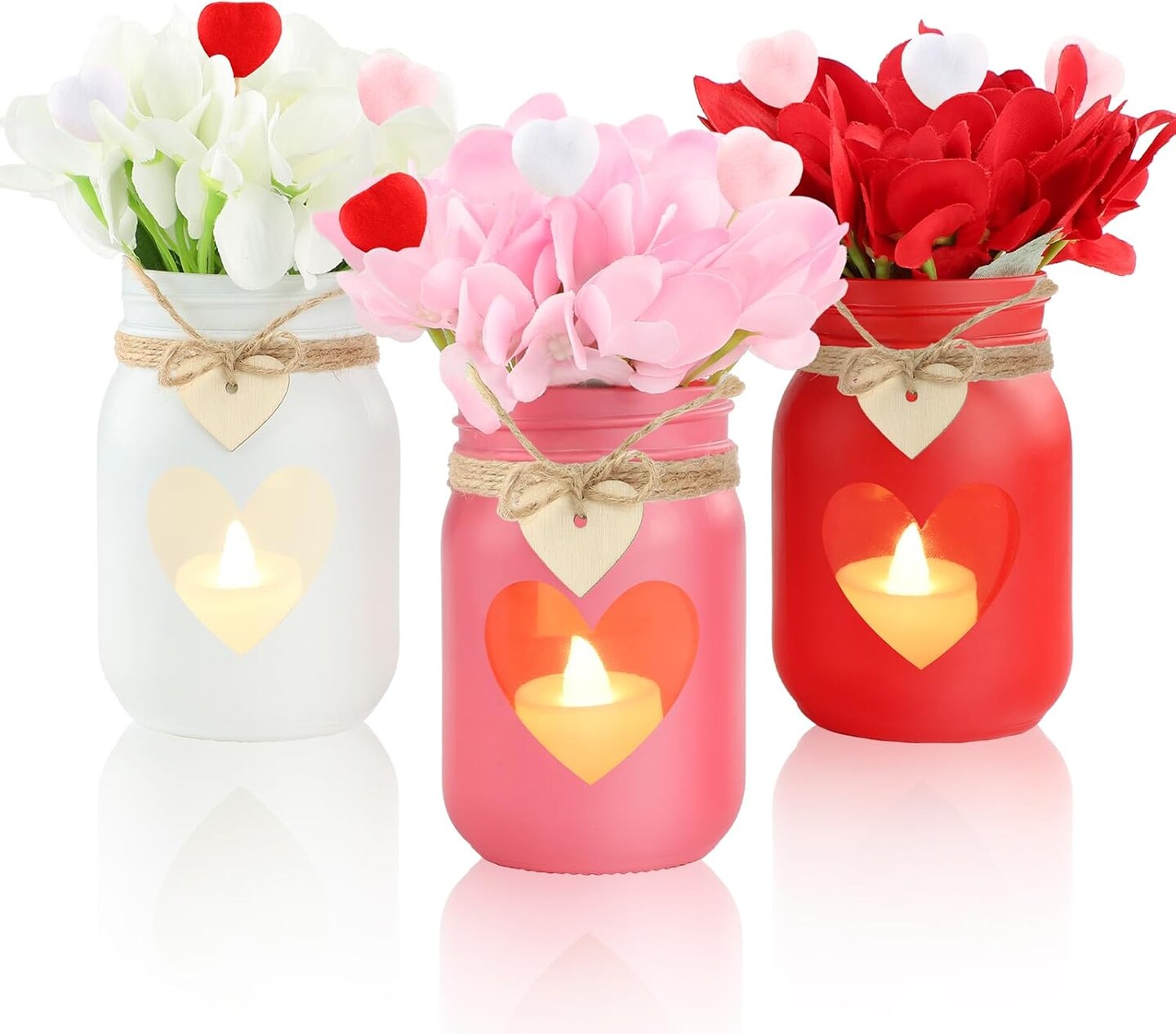 3 Pcs Mason Jar Centerpiece Table Decorations for Dining Table Decor Farmhouse Coffee Table Decor Table Centerpieces for Dining Room Kitchen Living Bathroom