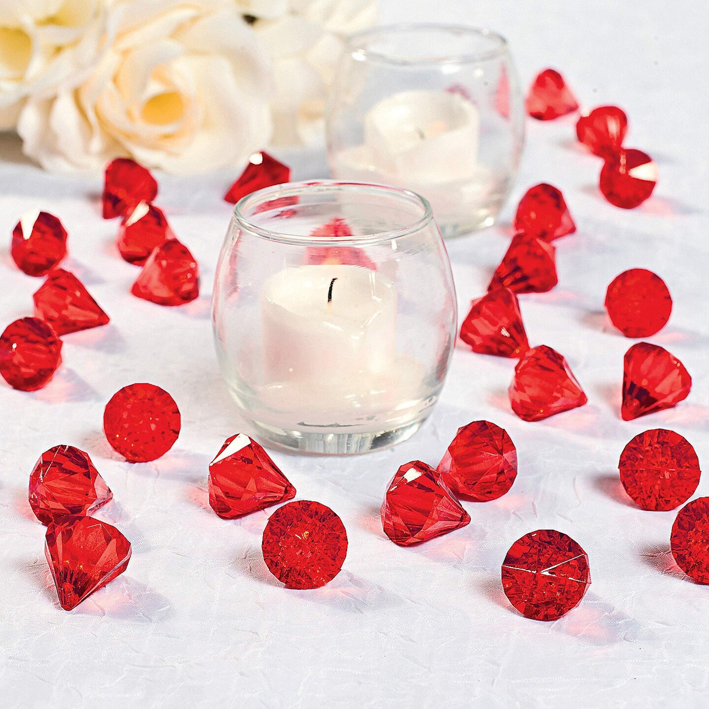 4th of July Diamond-Shaped Gems 25 Pieces Acrylic Sparkling Decor
