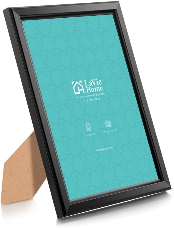 5x7 Picture Frames (6 Pack, Black) Simple Designed Photo Frame with High Definition Glass for Wall Mount & Table Top Display, Set of 6 Classic Collection