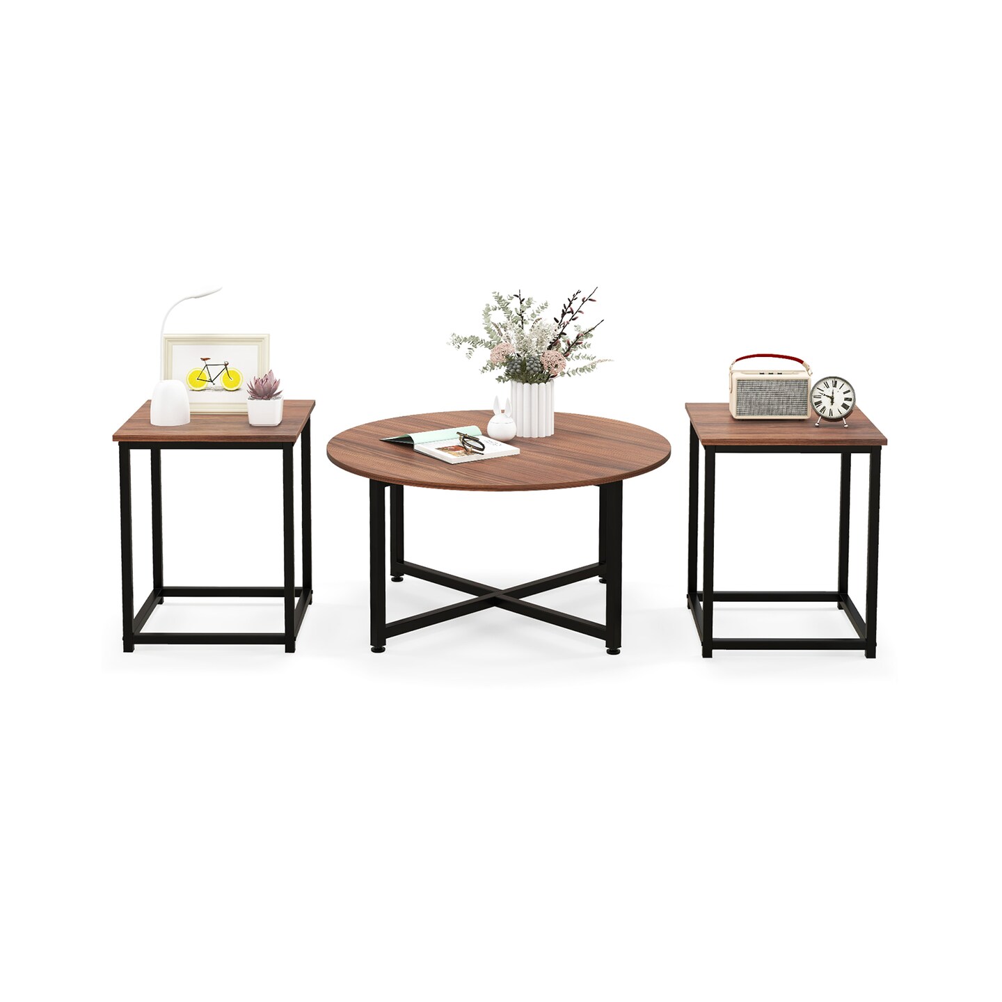 Modern Coffee Table Set of 3 with Storage for Living Room or Lounge
