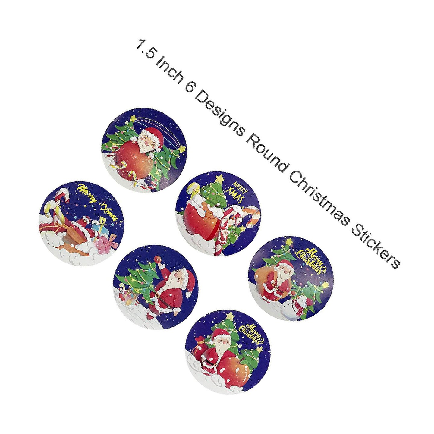 Wrapables Christmas Stickers Label Roll Holiday Stickers 500 Pc Santa Claus