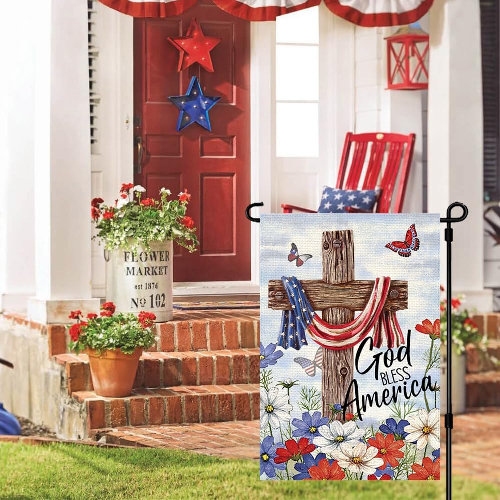 God Bless America 4th of July Patriotic Garden Flag 12x18 Inch