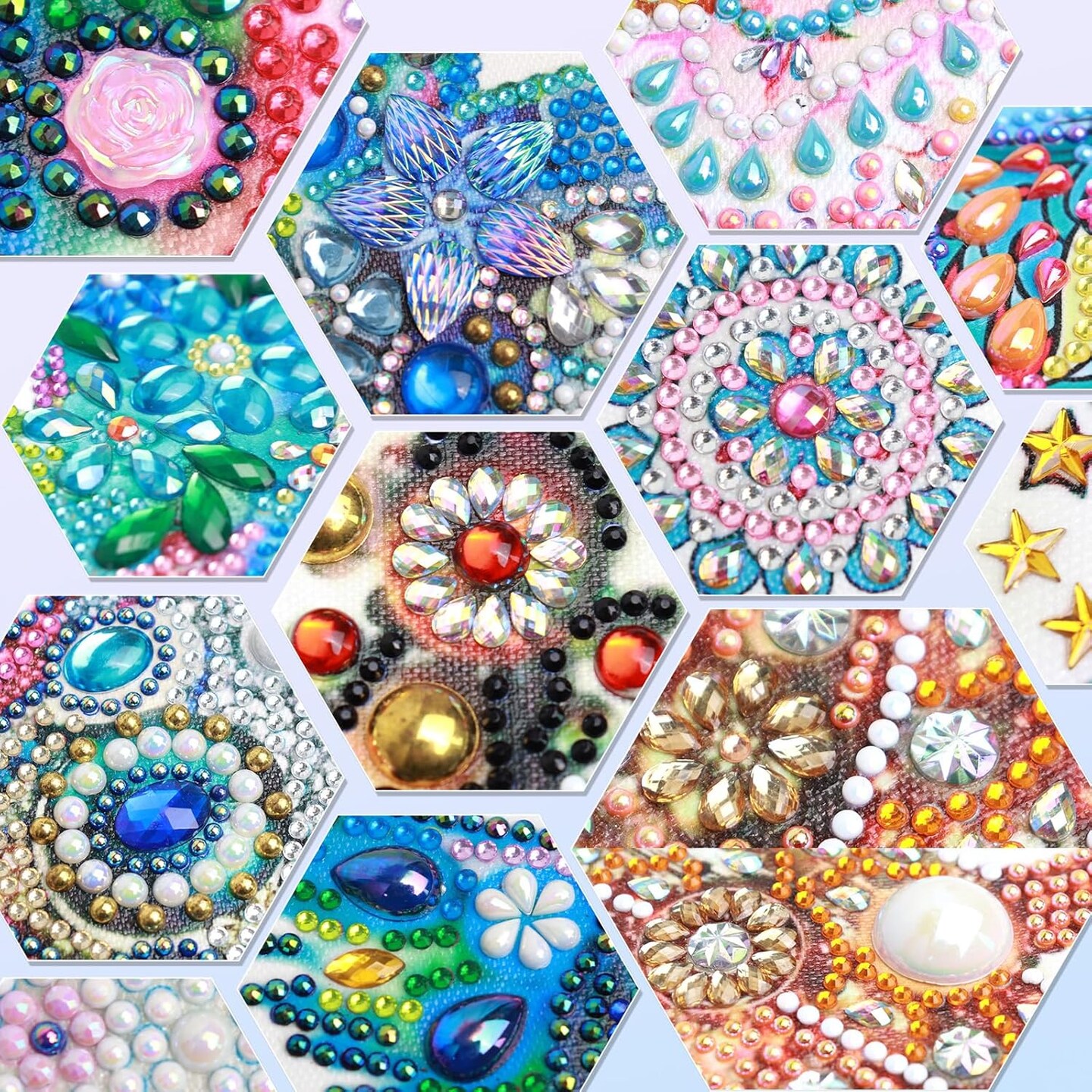Mandala Diamond Painting Art Kit, DIY Flower 5D Diamond Painting Special Shape Drills Diamond Painting Mosaic Making Craft, Suitable for Home Wall Decor Art Handmade Gift