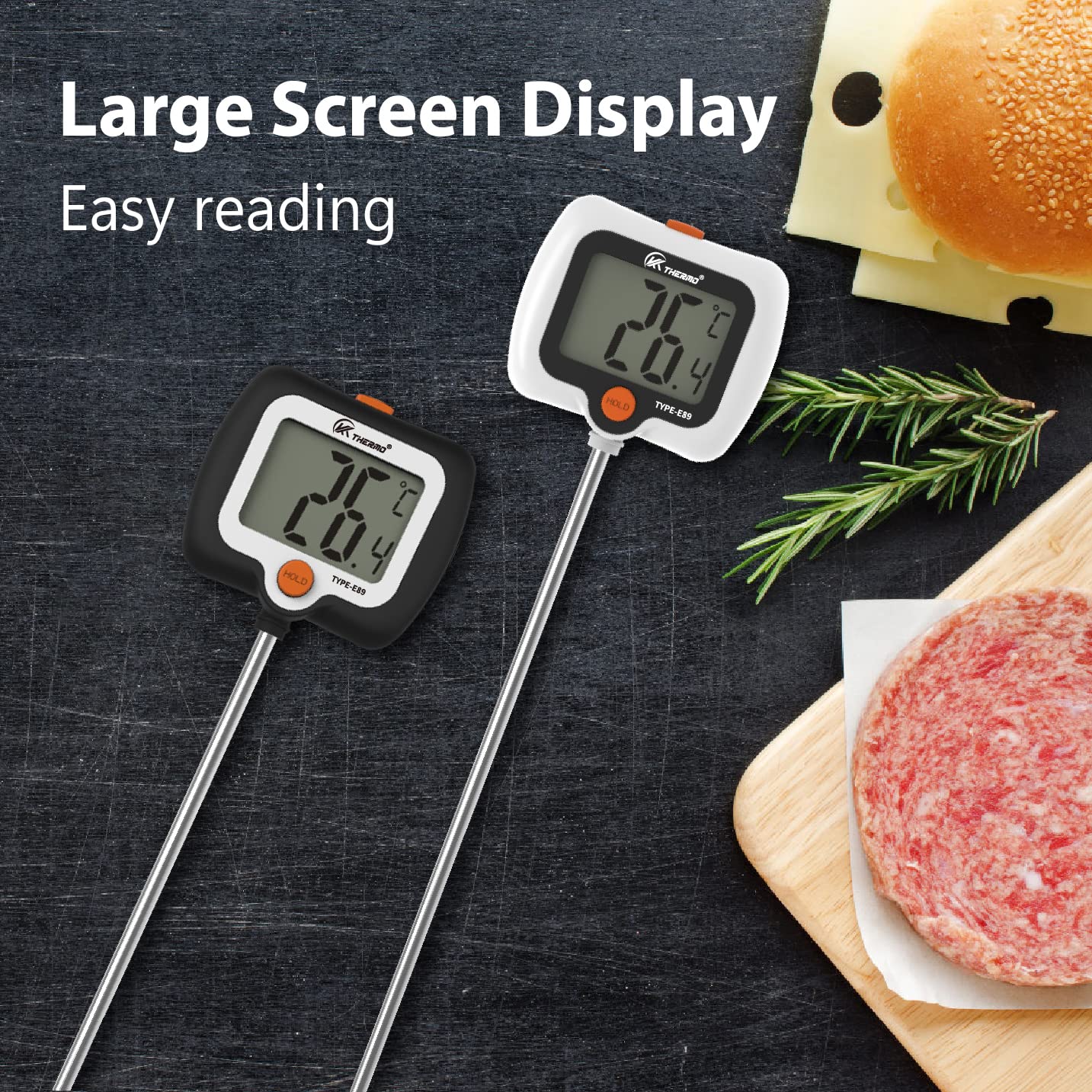 Candy Thermometer for Candy Making with Pot Clip,Best Instant Read Thermometer Digital for Cooking, Baking, Candy and Cheese Making &#x2013; 10 Inch Probe, Large Rotating LCD Display, Essential Baking Tool