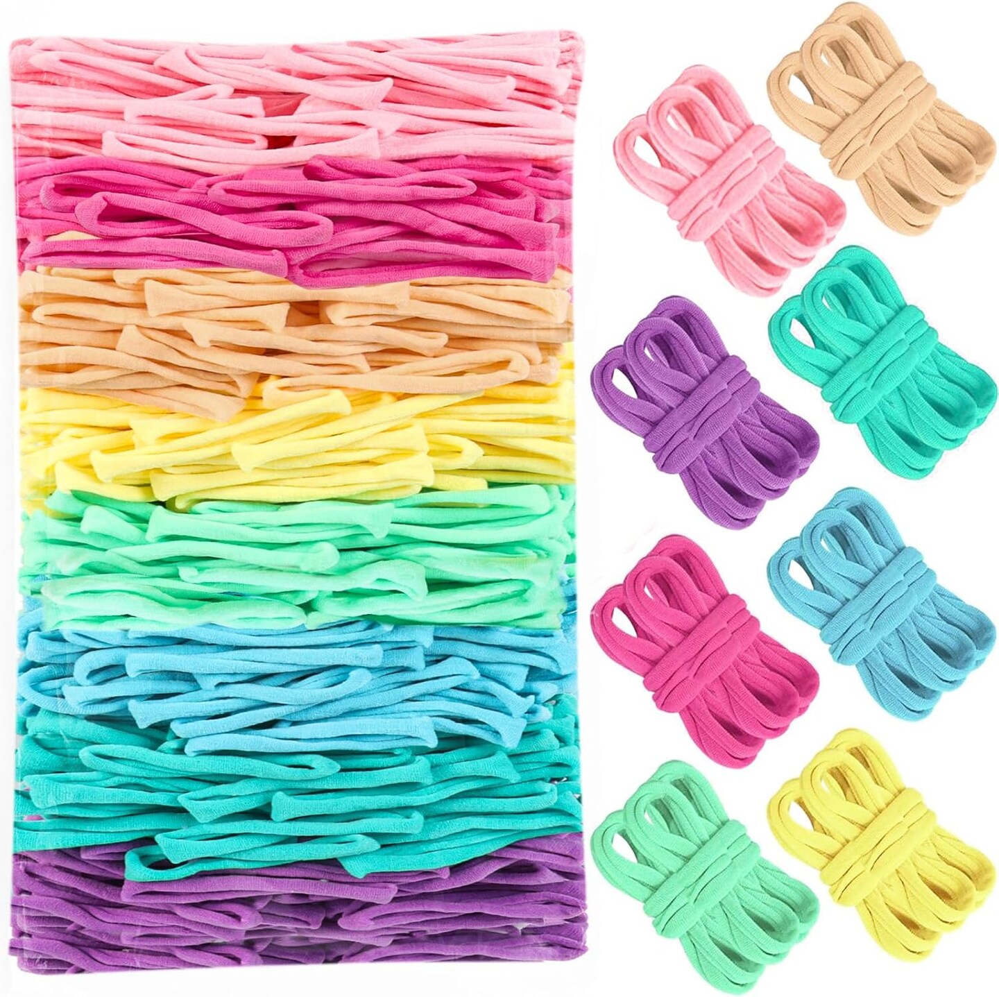 800 PCS Loom Loops 6 7 inch Pastel Weaving Loom Loops Potholder Colorful Loops Elastic Weaving Loops Craft Flexible Loom DIY Kit Colorful Weaving Crafts for Kids Adults DIY Crafts Supplies