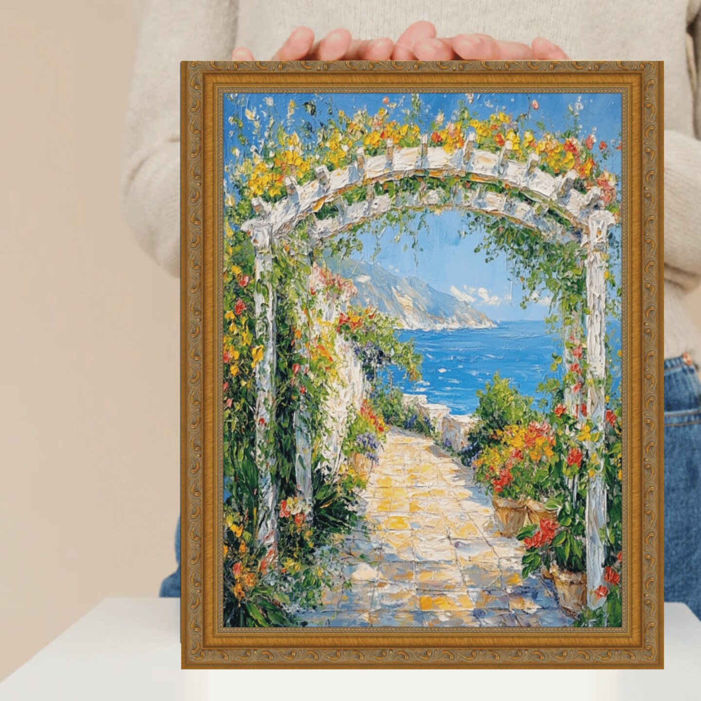 Slim Vintage Antique Gold Beaded Picture Frame 18x24 frame