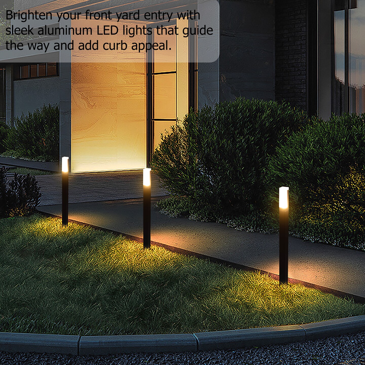 Gardenised LED Landscape Lighting IP65 Waterproof Outdoor Light Fixture with Durable Aluminum Housing 3000K Warm Light for Pathways Walkways Gardens Yards Driveways and Lawns Slim Square Design