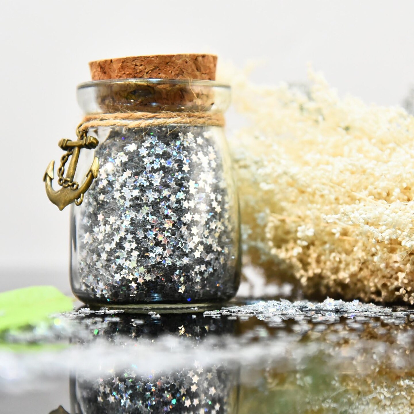 100 Gram Stars Confetti Glitter Star Sequins for Crafts DIY Nail Art and Party Decoration, Holographic Silver