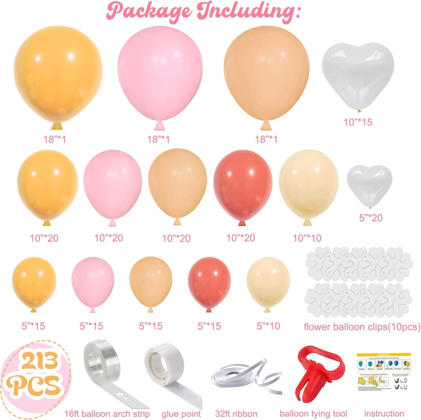 213pcs Boho Daisy Flower Balloon Garland Arch Kit, Dusty Rose and Pink Yellow Balloon Arch, Groovy Daisy Balloon Garland for Daisy Boho Baby Shower Wedding Two Groovy Party Groovy One Party