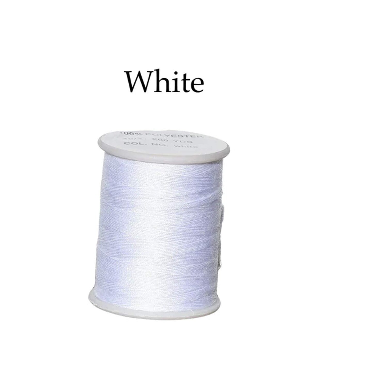 200 Yards White Small 100% Polyester Thread Strong &#x26; Versatile Sewing Thread