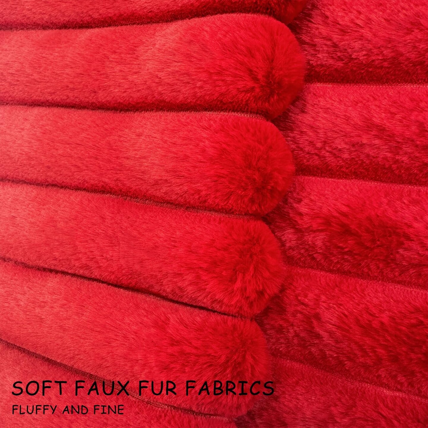 2 Pack 22x22 Pillow Cover Velvet Pillow Covers, Faux Fur Square Throw Pillow Covers for Living Room Decorations Throw Pillow Case, Throw Pillow Cover Cushion Cover for Home Sofa Bedroom Car, Red