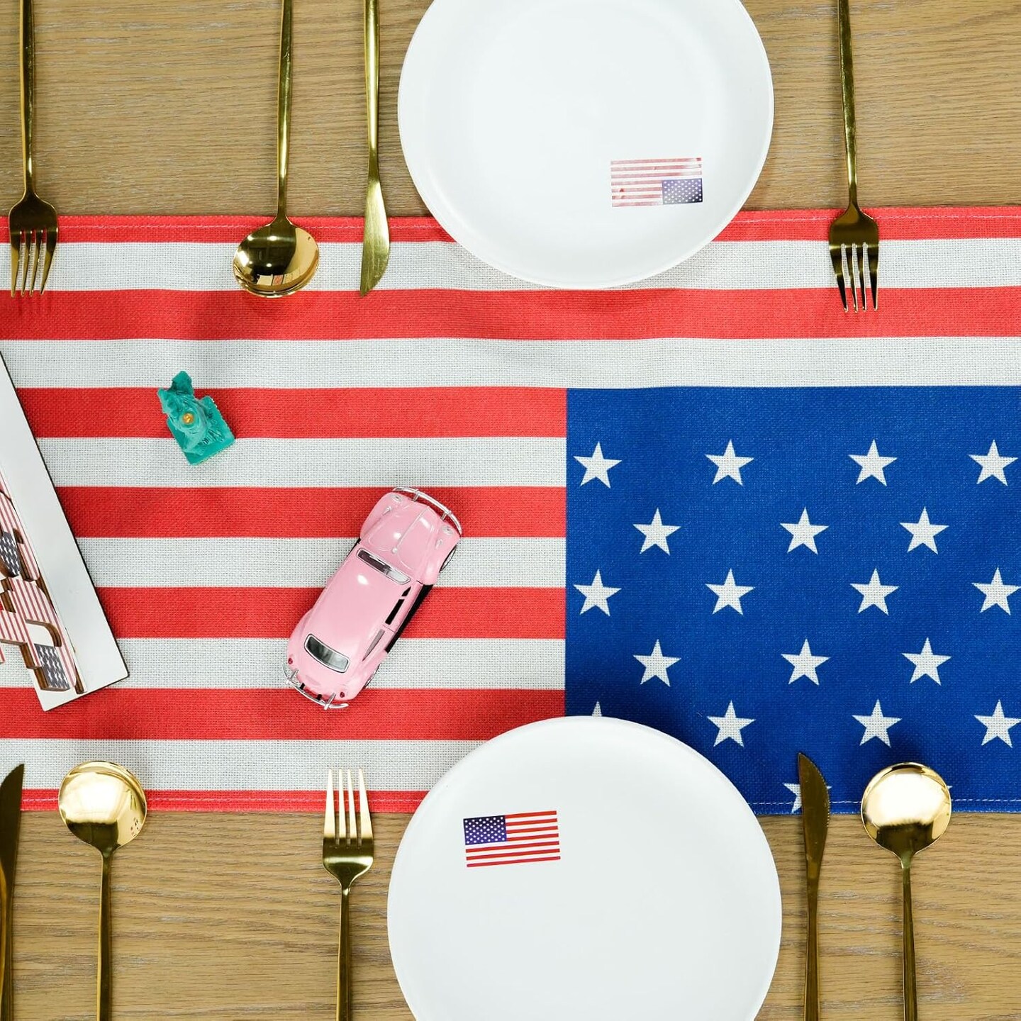 4th of July Table Runner, America Flag Memorial Day Table Runners, Stars Stripes Patriotic Table Decoration, Independence Day Runner for Kitchen Dining Party Home Decor, 13x47 Inch