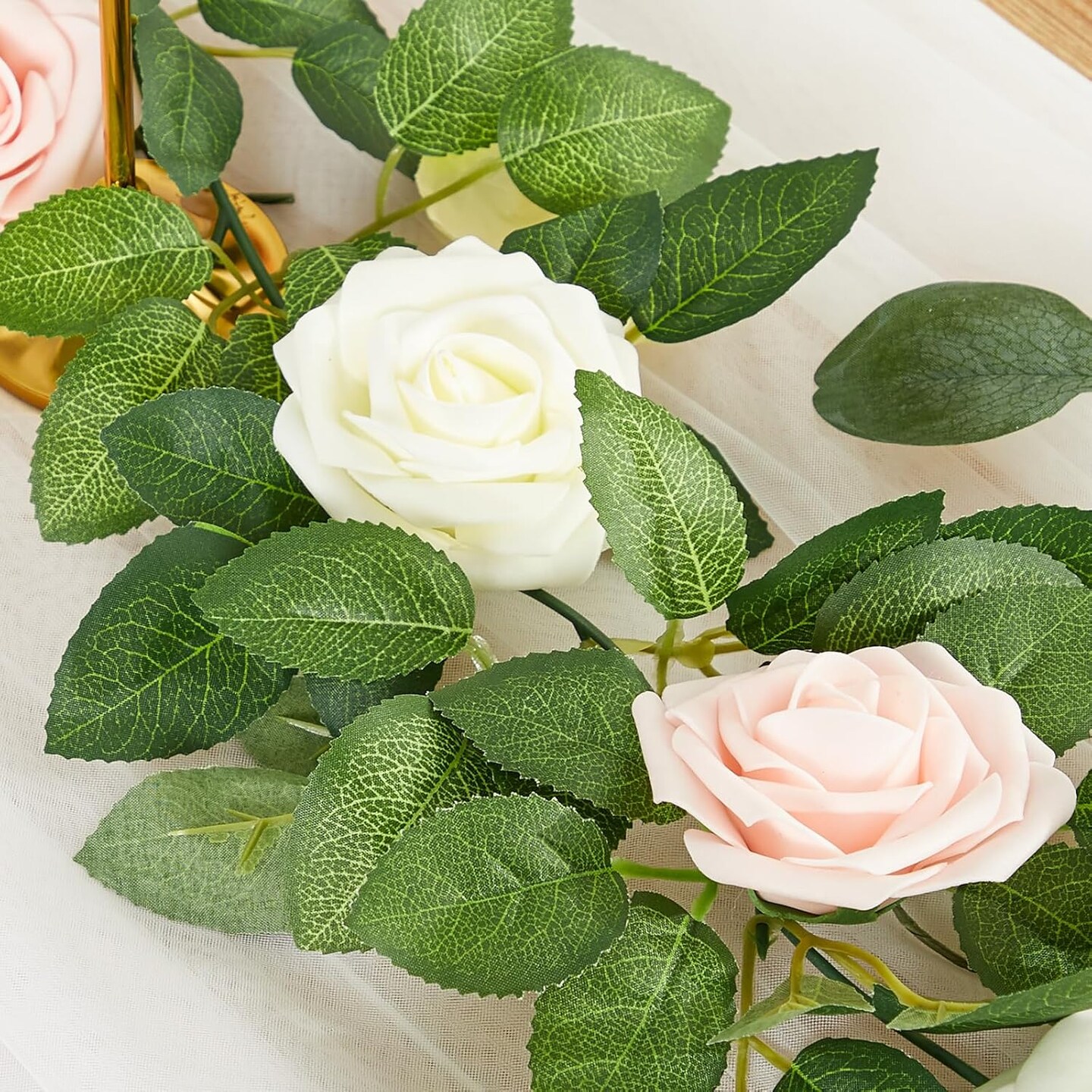 50pcs Artificial Green Leaves Bulk Rose Leaves Artificial Greenery Fake Rose Flower Leaves for Decoration