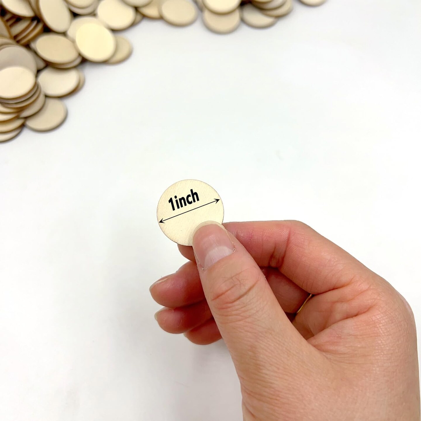 300-Piece Unfinished Wood Circles &#x2013; 1 x 1 x 0.12 Inch Round Wooden Cutouts for DIY Crafts, Decorations, and Art Projects