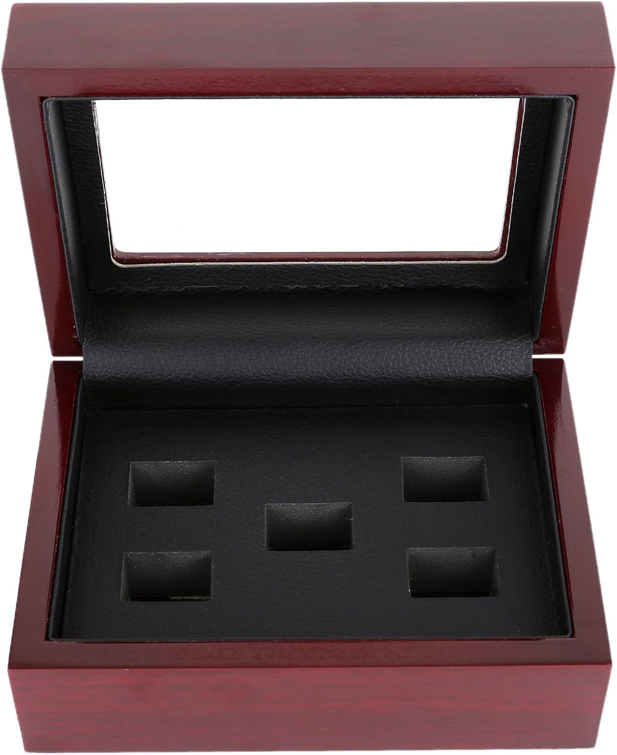 Championship Big Heavy Ring Display Wooden Box (5 Holes)