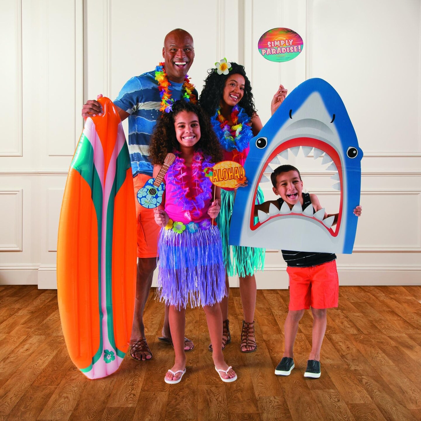 60&#x22; x 20&#x22; Tropical Colors Inflatable Vinyl Surfboard, 1 Piece, Great for Birthdays, Parties, Luau and Tiki Themes