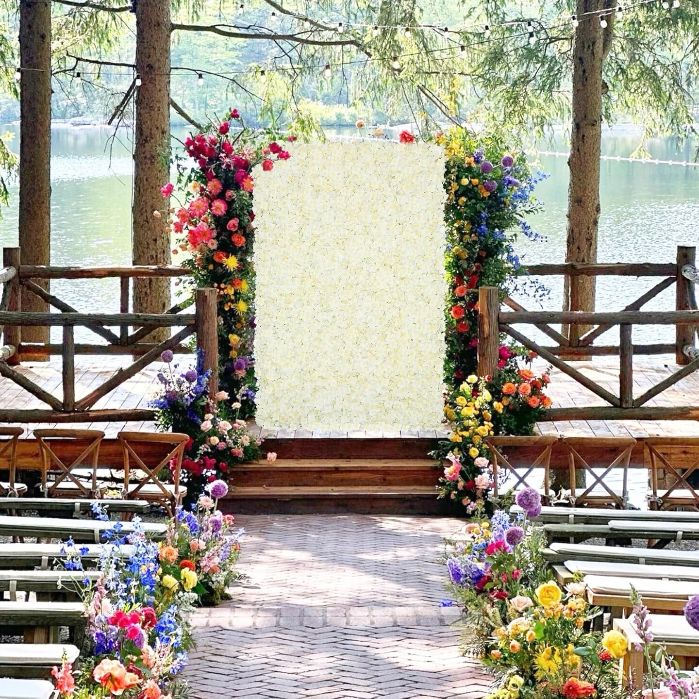12pc Hydrangea Flower Wall Backdrop &#x2013; 3D Artificial Floral Panels for Weddings, Parties &#x26; Home