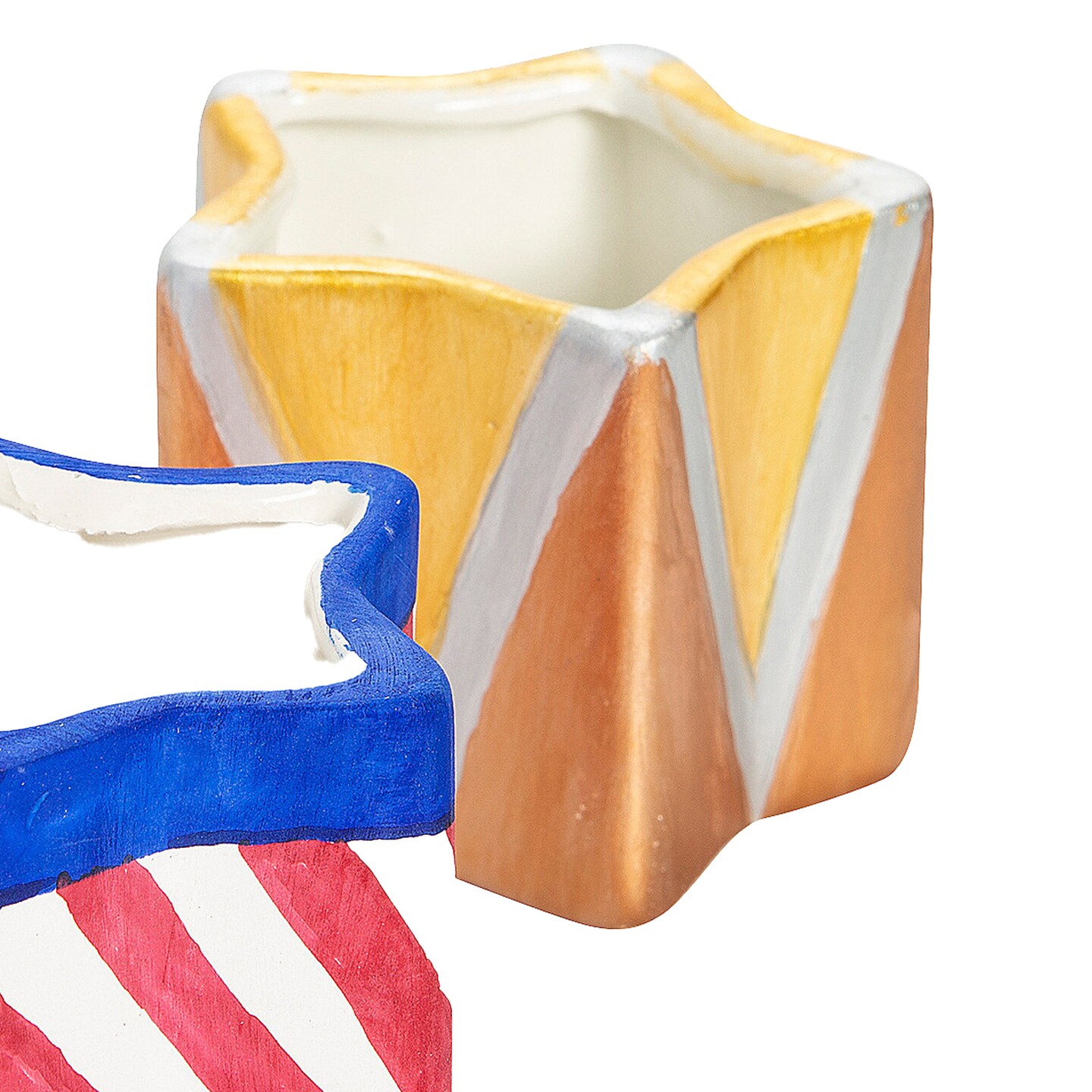 3 3/4&#x22; x 3 1/2&#x22; DIY Ceramic Star Shaped Planters 12 Pieces