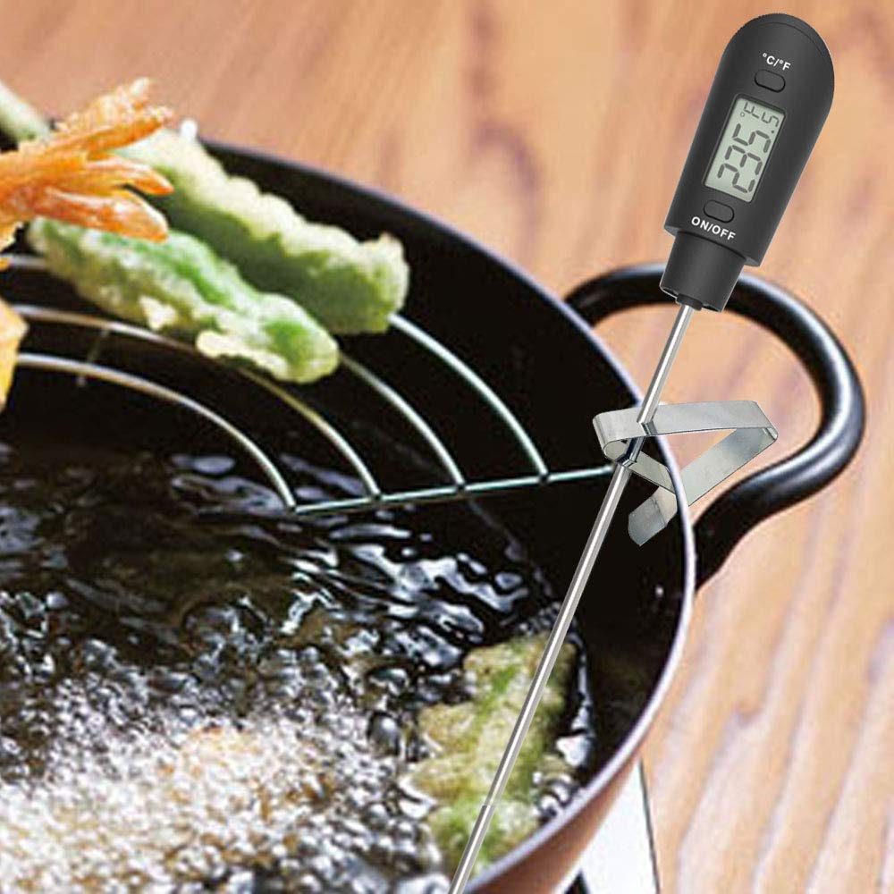 Candy Spatula with Thermometer Built in and Pot Clip &#x2013; Fast Instant Read Digital Spatula Thermometer for Candy Making,Chocolate,jams,syrups with BPA Free Silicon Spatula
