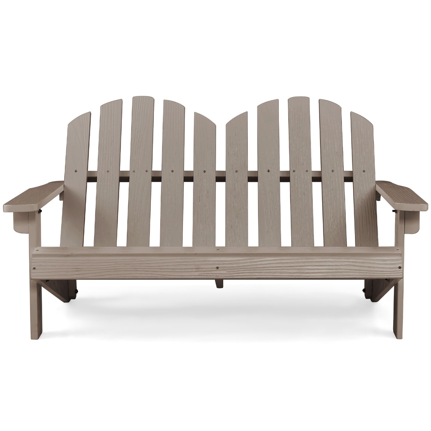 2 Person Grey Adirondack Chair for Kids Crafted from Fir Wood with Waterproof Paint and Breathable Seat