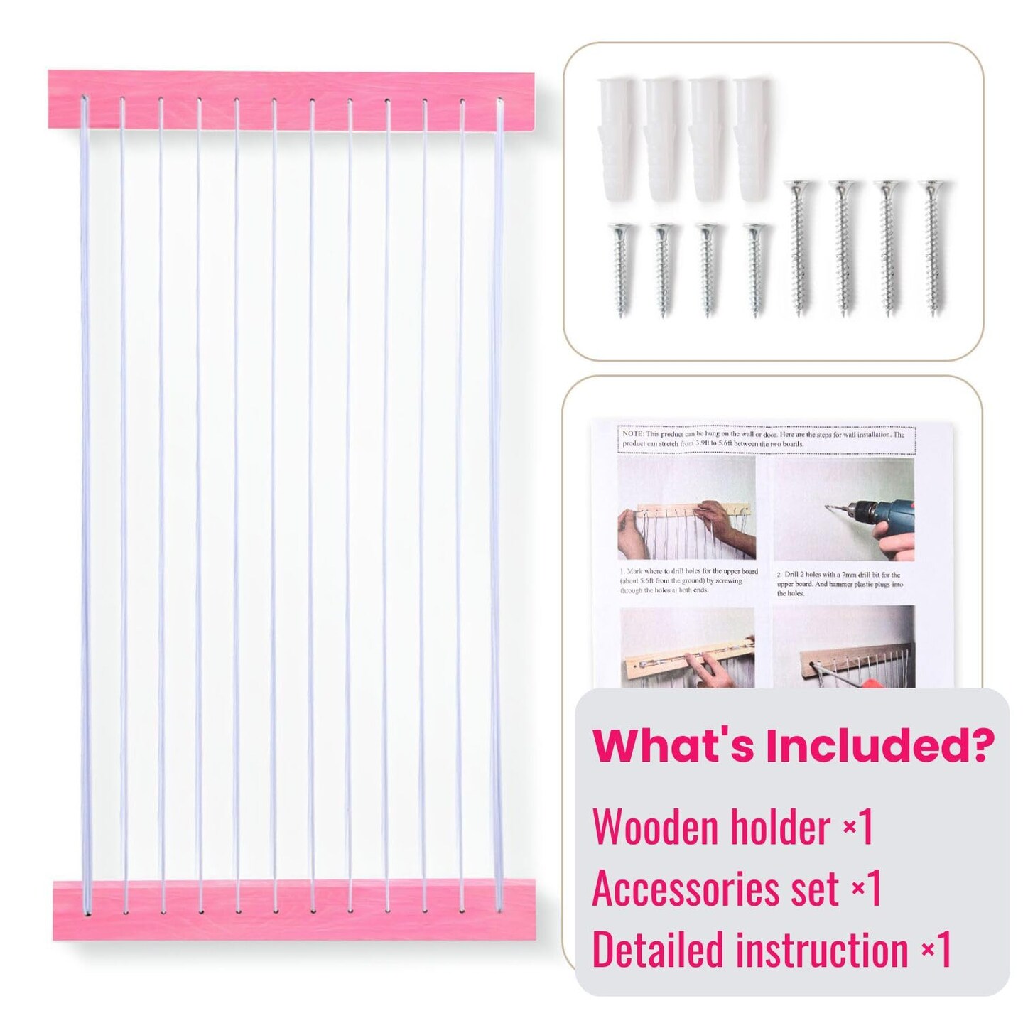 Stuffed Animal Storage Wooden Soft Toy Storage for Kids Room&#xFF0C;Wall Mount Door Hanging Stuffed Animal Toy Organizer Shelf for Nursery Play Room Pink -Patent