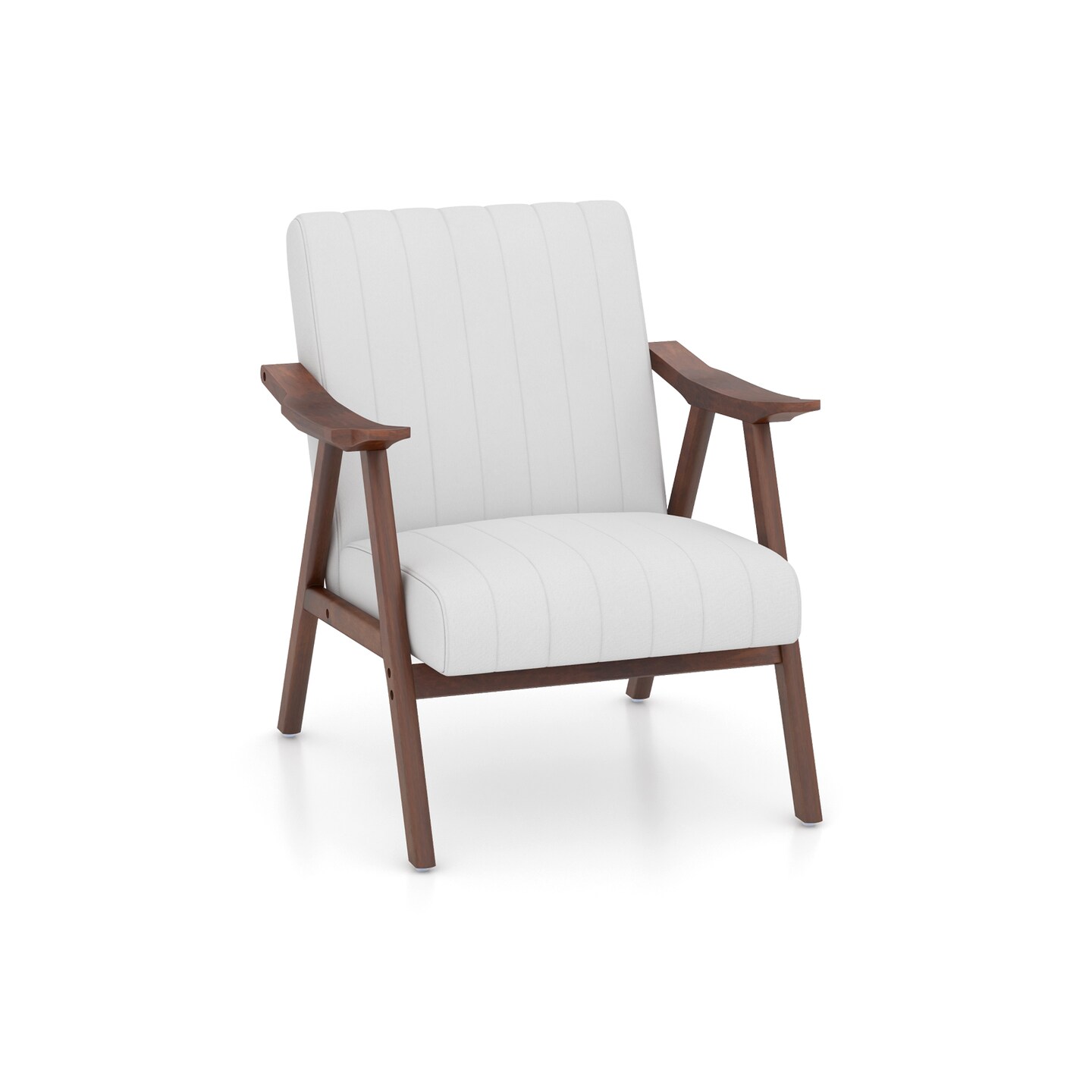 Modern Accent Chair for Living Room with Wide Back and Curved Armrests