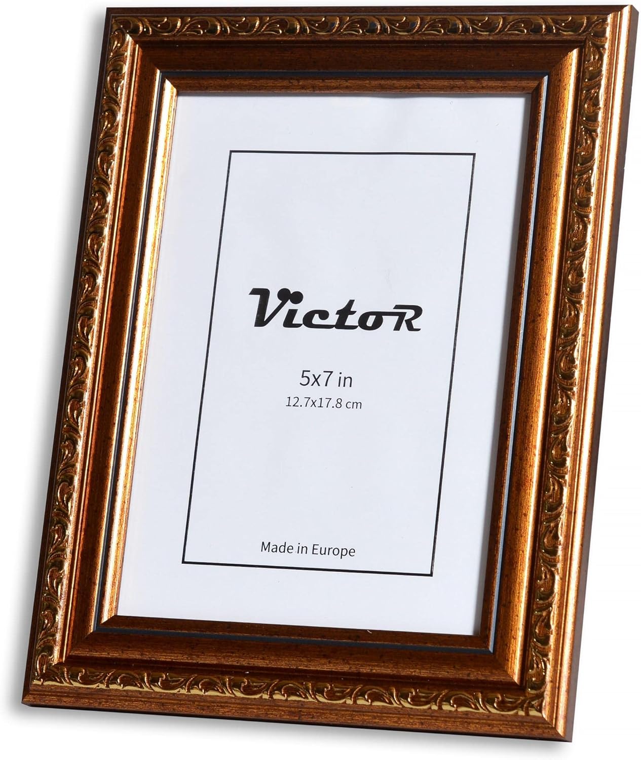 5x7 Picture Frame Brown Gold - Vintage Picture Frames with Shutterproof Acrylic Glass - Antique - Baroque