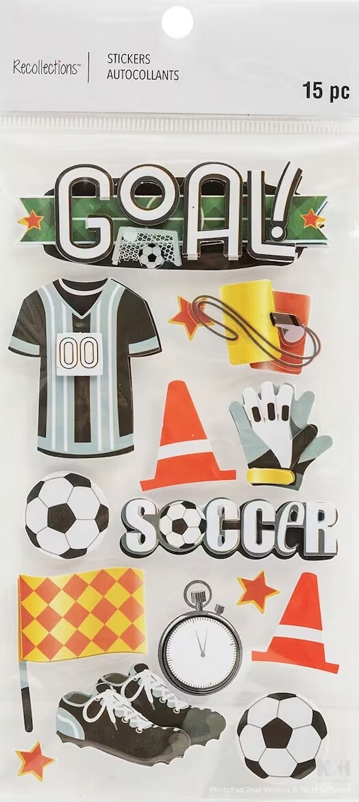 Recollections Soccer Dimensional Stickers