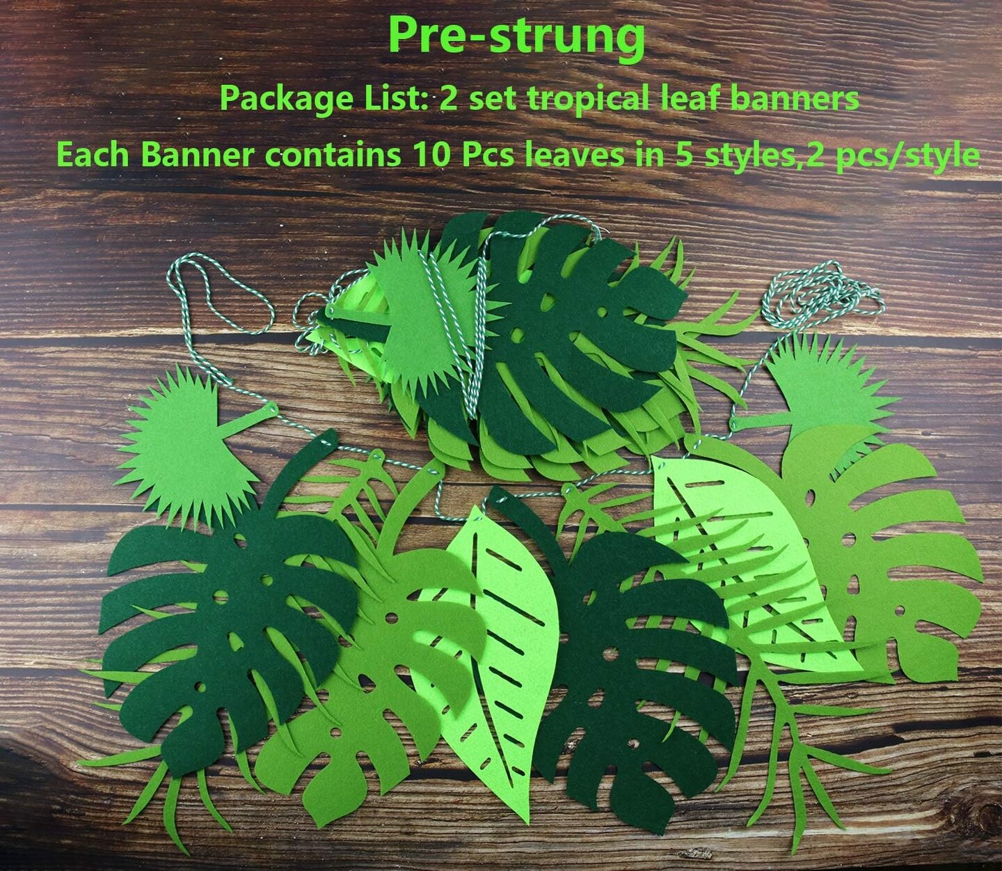 Tropical Leaf Banner Hawaii Luau Party Leaves Garland Summer Beach Theme Wedding Birthday Party Decor