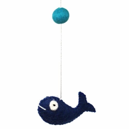 20 Inch Felt Mermaid Mobile Featuring Turtle Dolphin Octopus &#x26; Sea Horse Hanging Decor