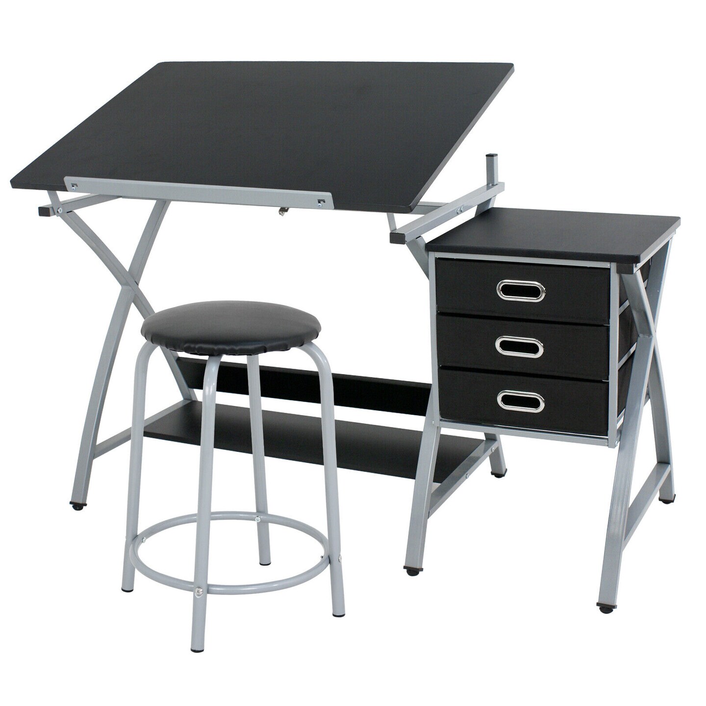 Adjustable Drafting Table with Drawers &#x2013; Artist Art Desk for Drawing &#x26; Crafts, MDF