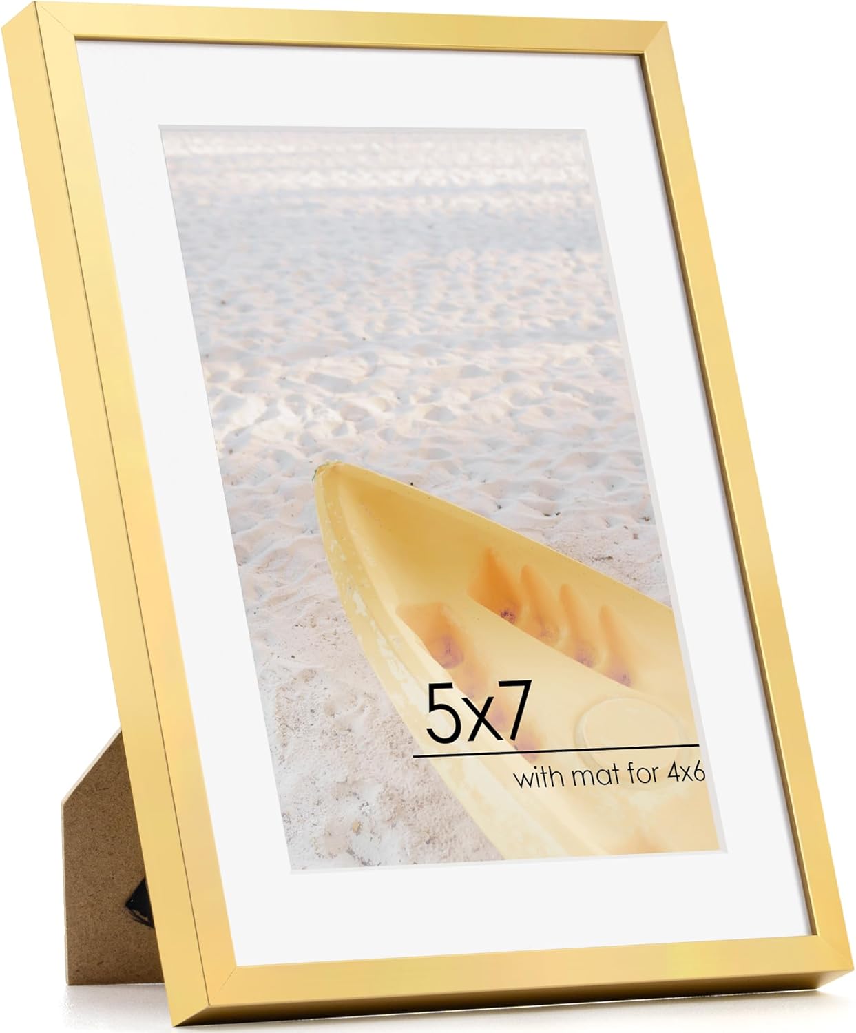 5x7 Gold Picture Frame, Aluminum Photo Frame, Plexiglass And Hanging Hardware Included
