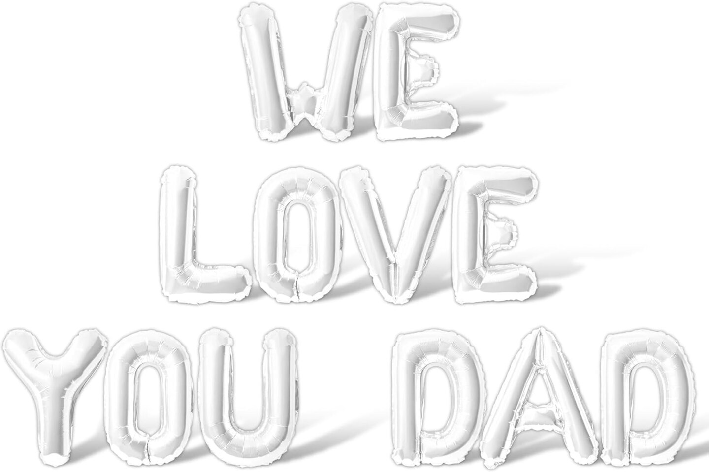 16" White Foil Balloons – We Love You Dad Father’s Day Banner