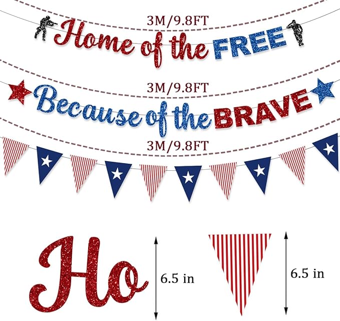 Memorial Day Decorations Banner Thank You Veterans Days Glitter Blue Red Sliver 4th of July Patriotic for Memorial Day Office Home Outdoor Indoor Party Decor NO DIY