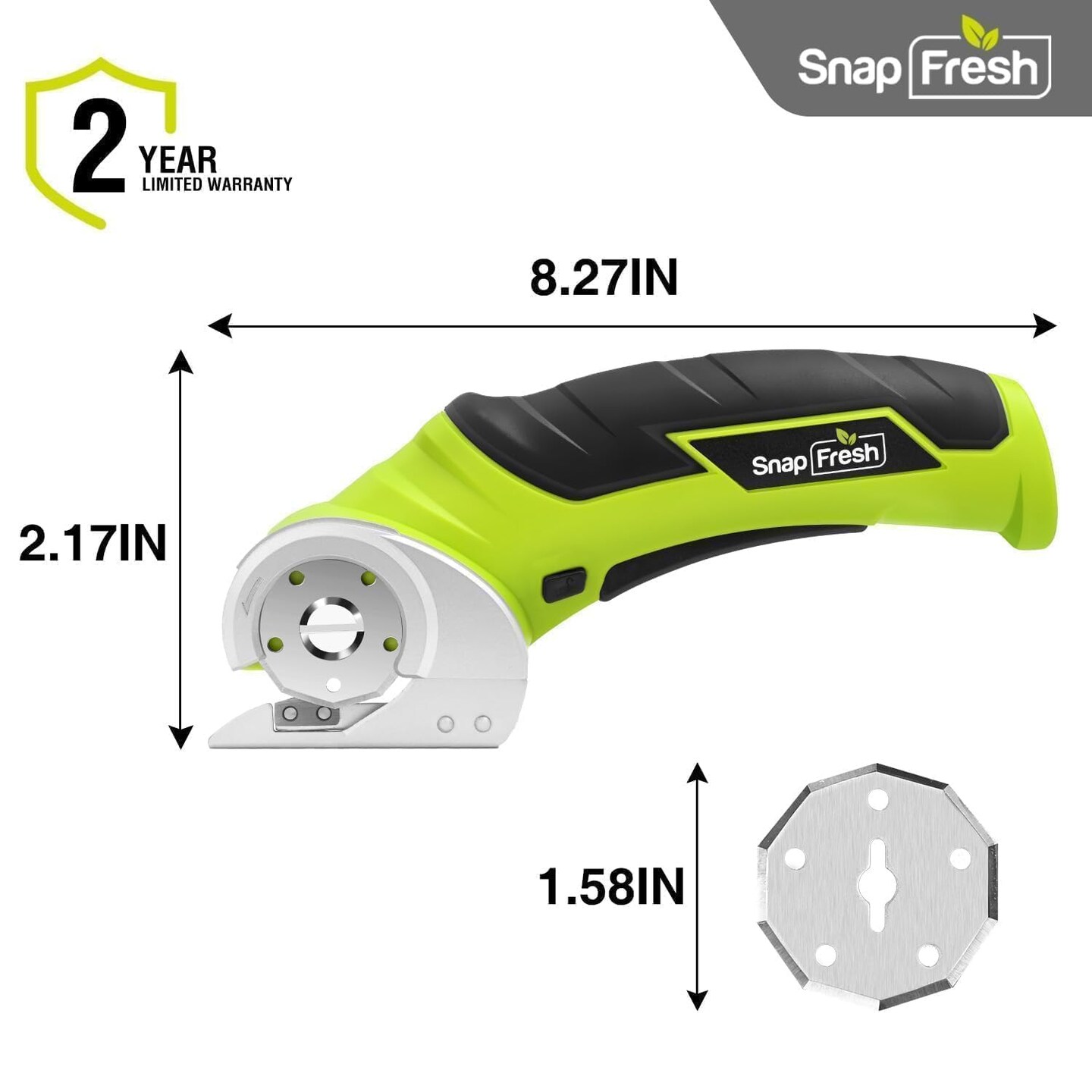 Cordless Electric Scissors, 4V Electric Mini Box Cutter, Carpet &#x26; Cardboard Cutter Tool with a Replacement Blade/Charger, Rotary Cutter for Cardboard Packages Leather Plastic &#xFF08;Green&#xFF09;