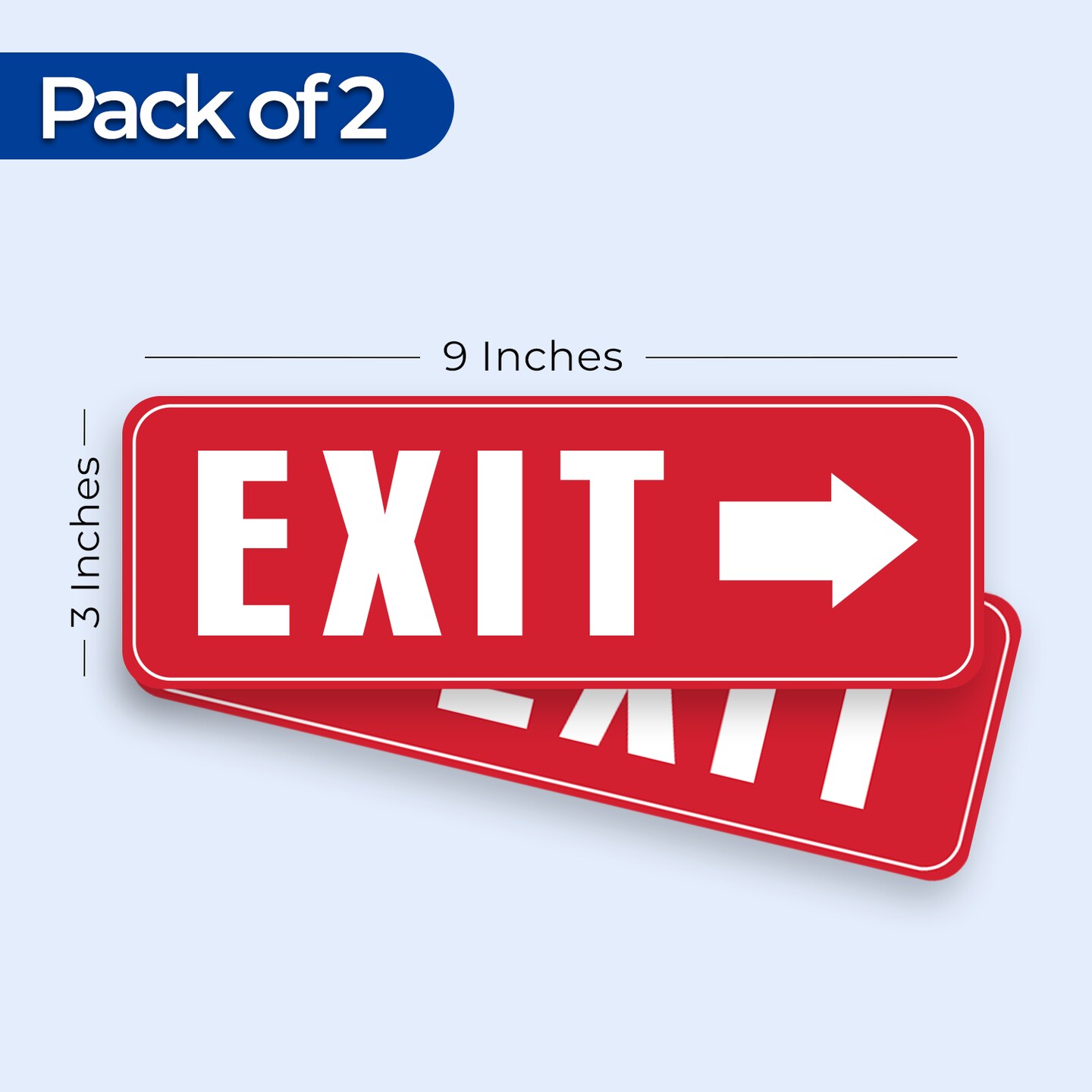 Exit Stickers Set of 2 – 9x3 inch Vinyl Exit Signs – Waterproof UV
