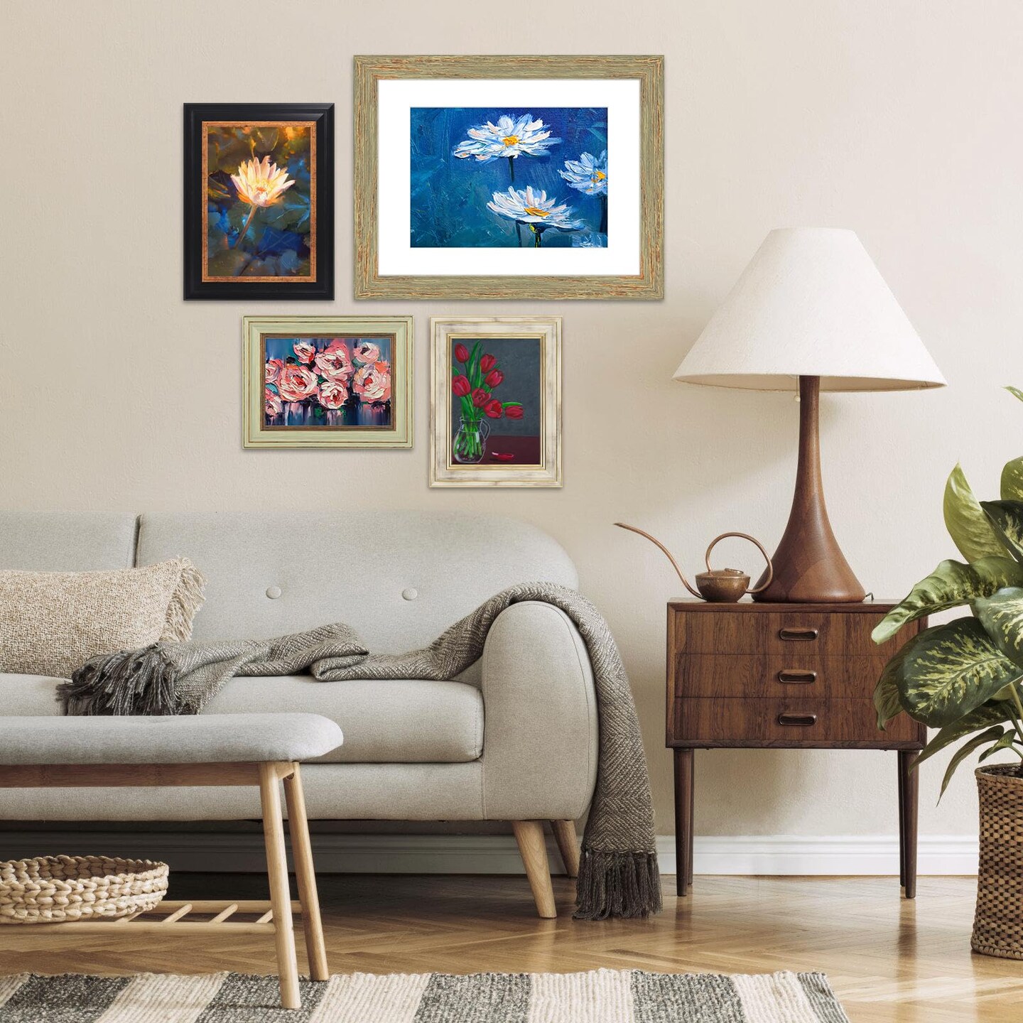4 Pack 4x6 Picture Frame - Picture Frames with HD Plastic Cover,Photo Frame for Wall &#x26; Tabletop Picture Frames