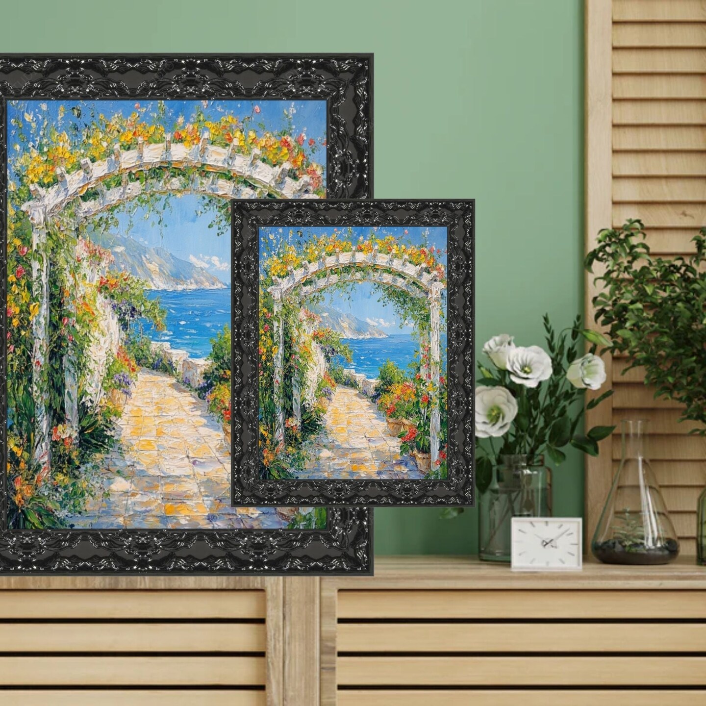 Piano Black Glossy Ornate Picture Frame 20x28 frame