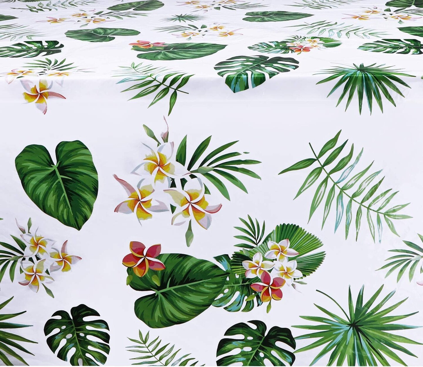 3 Pack Hawaiian Luau Tablecloths for Party Decoration, Hawaii Disposable Plastic Rectangular Table Covers, Aloha Tropical Palm Leaves Table Cloth, Summer Beach Kids Birthday Cocktail Party Supplies