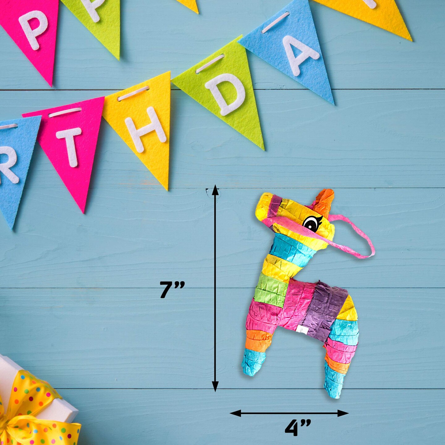 Set of 3 Mini Donkey Pinatas 4&#x22;x7&#x22; inches, Fiesta Party Decorations, Cinco de Mayo Pinata, Party Favors, Party Supplies and Centerpieces, Fiesta Decorations