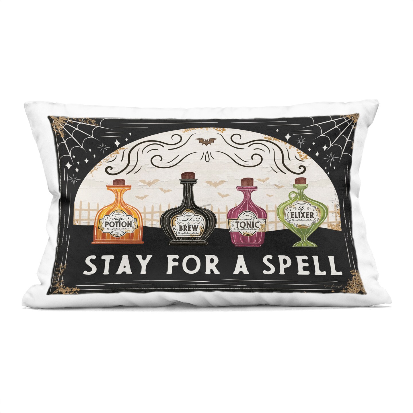 Stupell Industries Stay For A Spell Decorative Printed Throw Pillow, design by Jennifer Pugh, 14 x 7 x 20